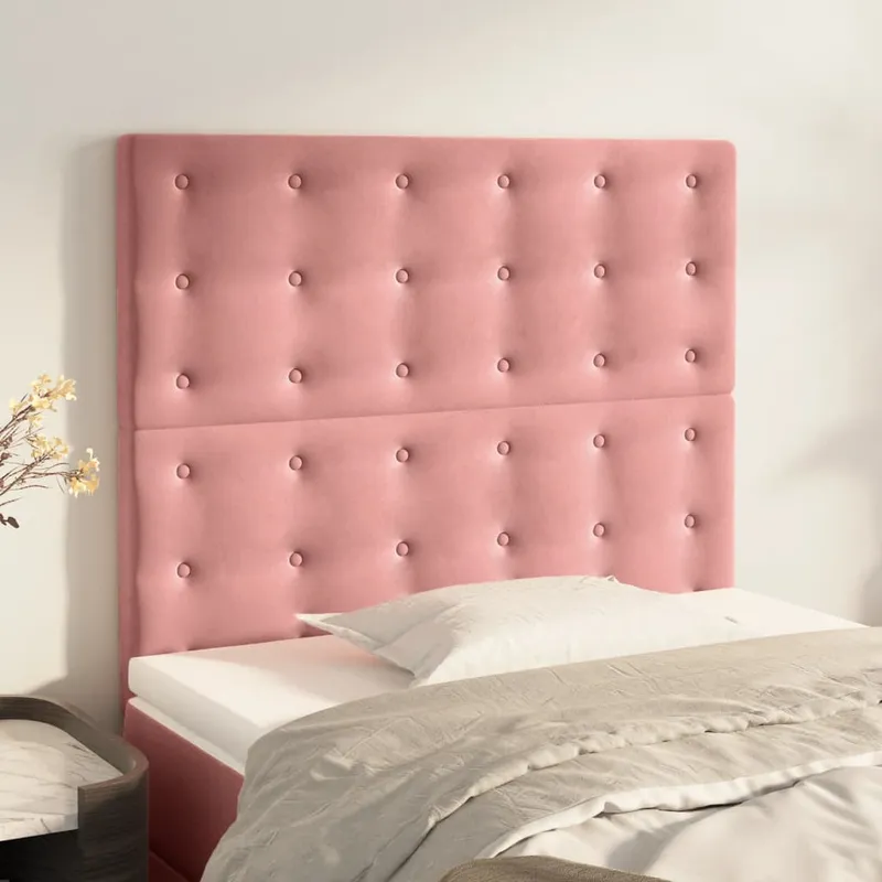 vidaXL Sänggavel rosa 80x5x118/128 cm sammet