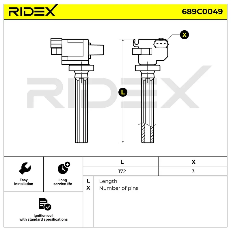 Tändspole RIDEX 689C0049