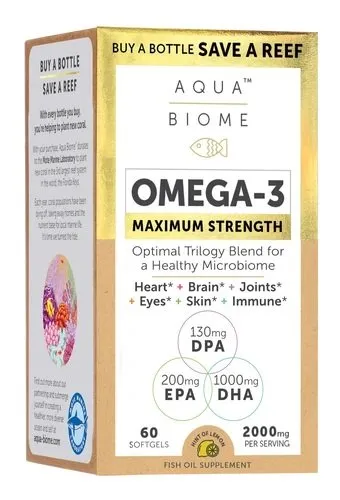 Enzymedica - Aqua Biome Omega-3 Maximal Styrka, 2000 mg (Citron), 60 mjuka kapslar