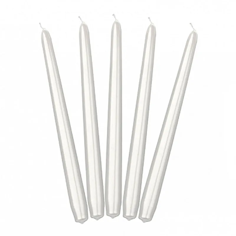 Kronljus Vit Metallic - 10-pack