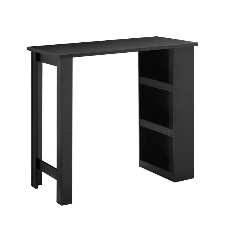 SoBuy Hög Barbord med Förvaring | Matbord | Industriell Stil | Svart 112x57x106cm FWT17-II-SCH