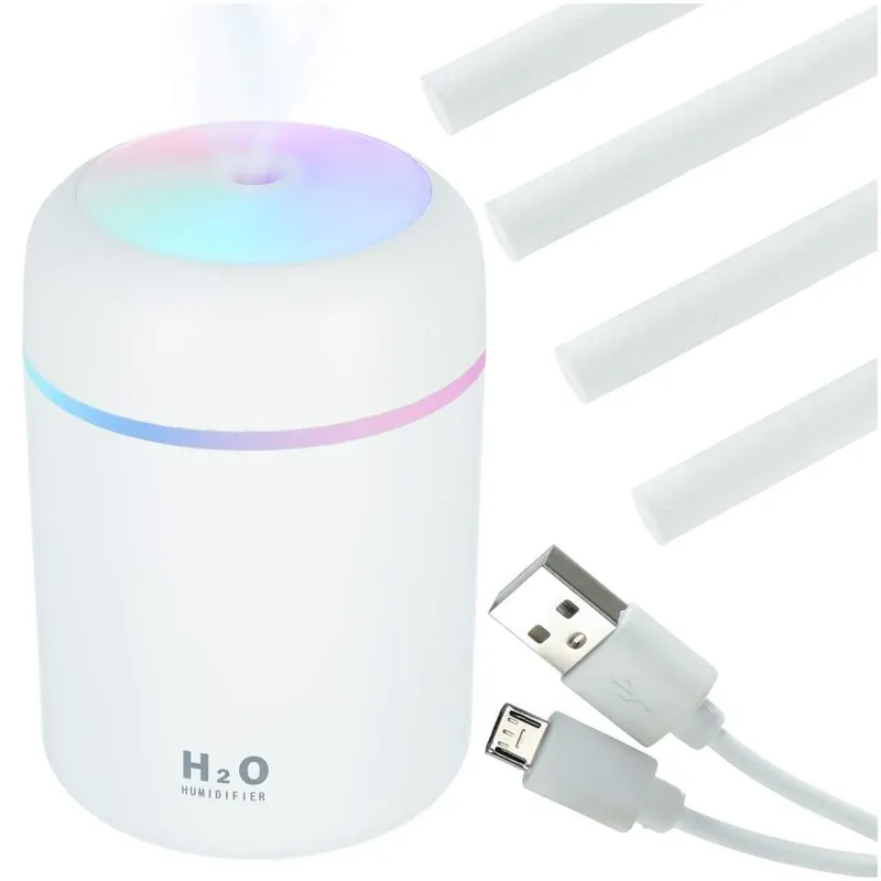 Luftfuktare & Diffusor med RGB-ljus, Vit