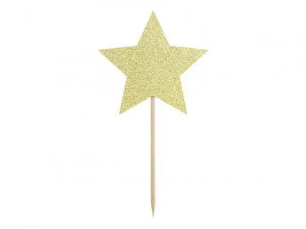 Cake picks | Stjärnor | Guldglitter