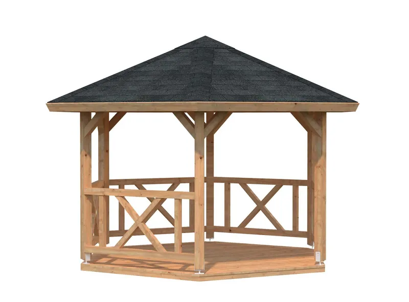 Palmako Betty Paviljong 9,9 m², utan golv, brun, impregnerad