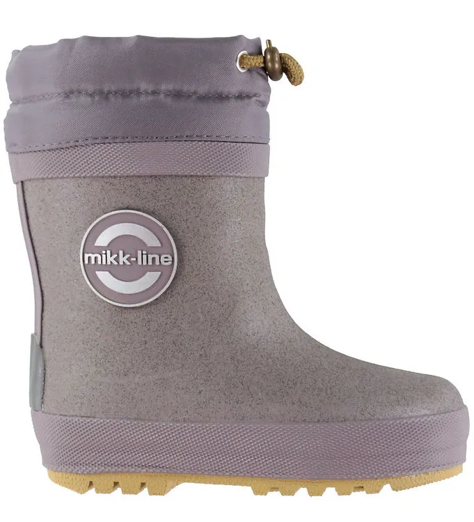 Mikk-Line Glitter Barefoot Fodrade Gummistövlar, Shark, 33