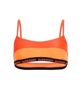 Superdry för kvinnor. W3010396A Stretchig bralette-bikinitopp orange (L), Strandkläder, Återvunnen polyester, Hållbar