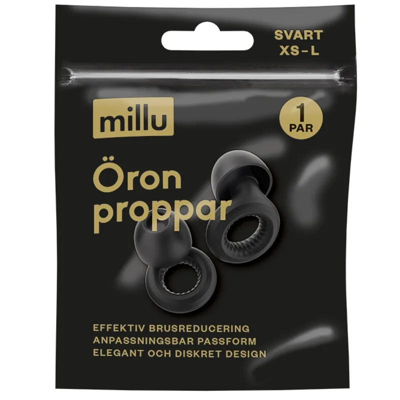 Köp 2 få 25% | Millu Öronproppar Diskret Svart 1 par