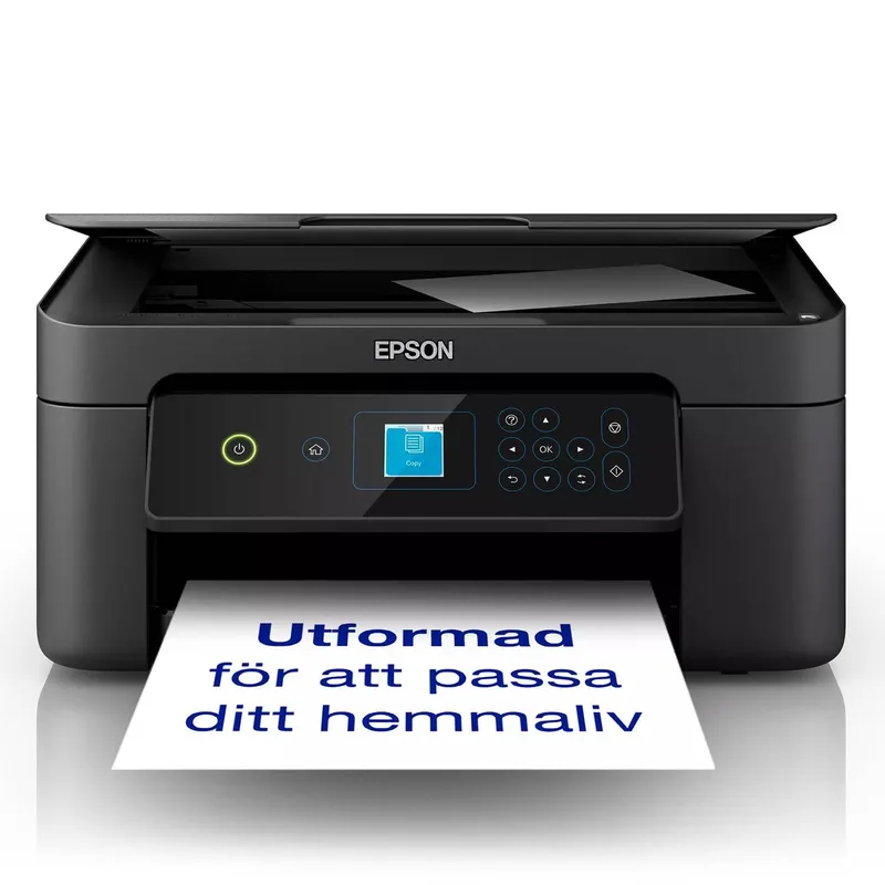 Epson Expression Home XP-3205 – Multifunktionsskrivare – färg – bläckstråle – A4/Legal (media) – upp till 10 sidor/minut (utskrift) – 100 ark – USB, Wi-Fi – svart