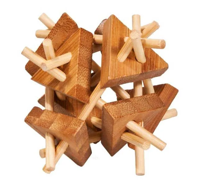 Bambu-3D-pussel – Stavar med trekanter – Svårighetsgrad 3
