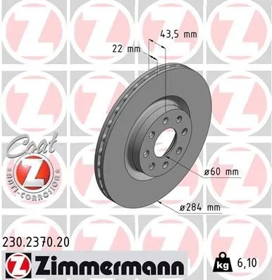 Bromsskiva ZIMMERMANN 230.2370.20
