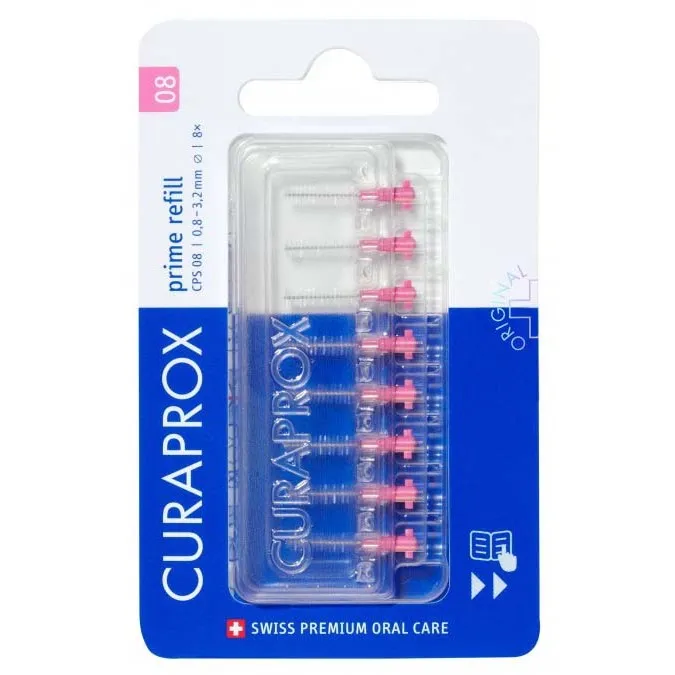 Curaprox CPS 08 Prime refill mellanrumsborstar 8 st