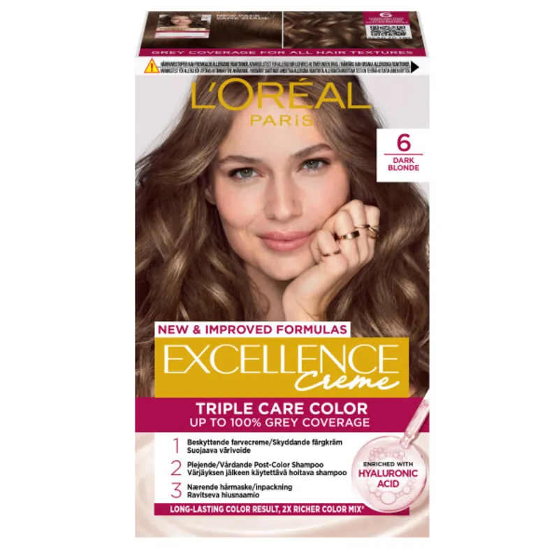 L’Oréal Paris Excellence Creme Permanent Hårfärg 6 Dark Blonde