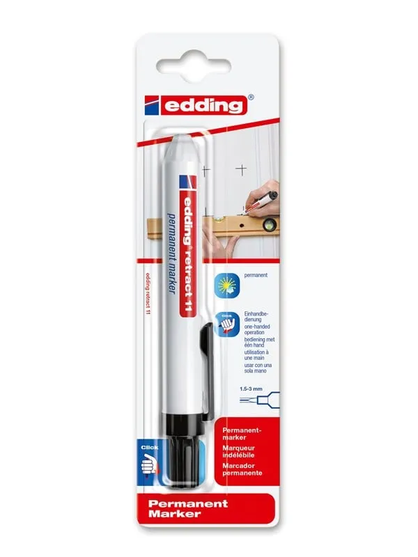 Edding e-11 retract permanent marker black