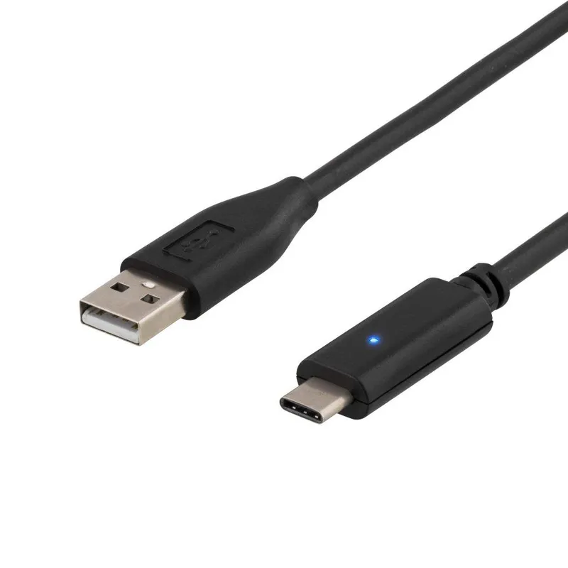 USB 2.0 kabel, Typ A - Typ C hane, 1m, svart
