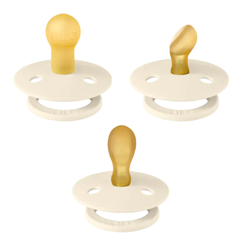 BIBS Colour Nappar – 3-pack – Stl. 1 – Naturgummi – Ivory