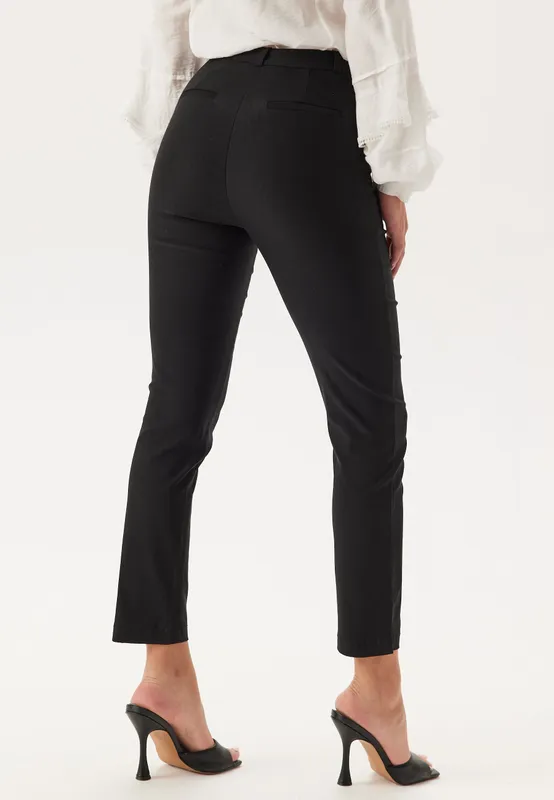 High Waist Stretchy Ankle Slit Trousers (#7876)