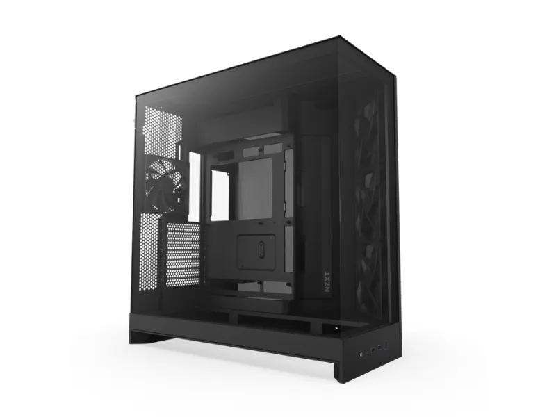 NZXT H9 Flow – Mid tower – utökad ATX – genomskinlig sidopanel (härdat glas) – ingen strömförsörjning (ATX) – svart – USB/ljud