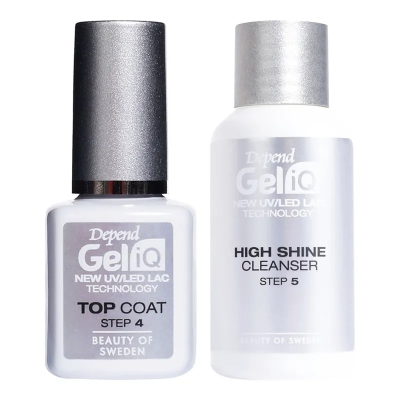 Depend Gel IQ Top Coat & High Shine Cleanser Set