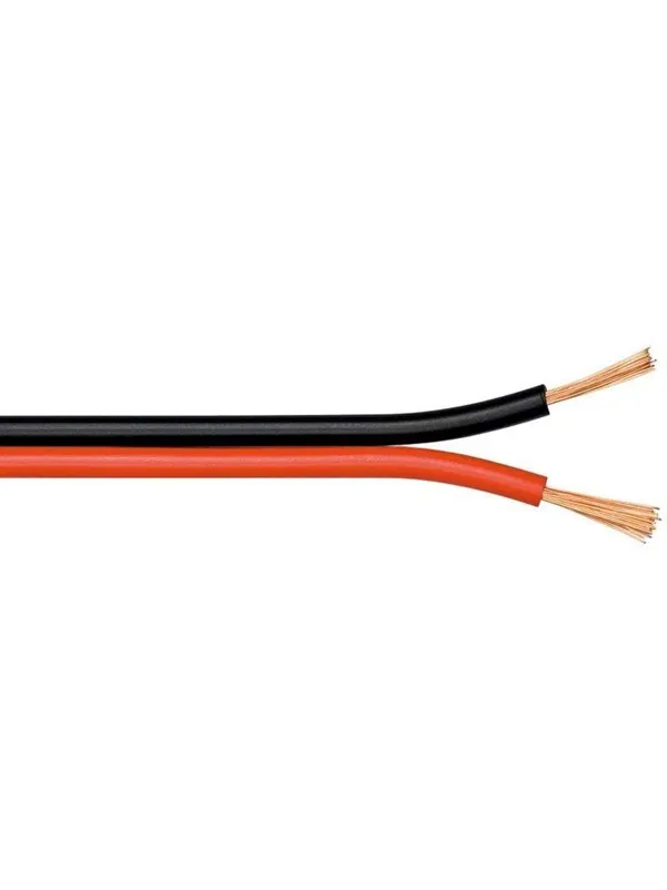 Goobay Högtalarkabel röd;svart CU 10 m rulle, tvärsnitt 2 x 0,75 mm²