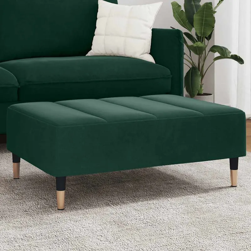 vidaXL Fotpall mörkgrön 77x55x31 cm sammet (#2152)
