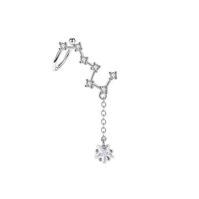 Simple Moon Star Rhinestone Langkjede Øredobber For Kvinner Shine Sun Halvmåne Geometrisk Dusk Piercing Øredobber Festsmykker