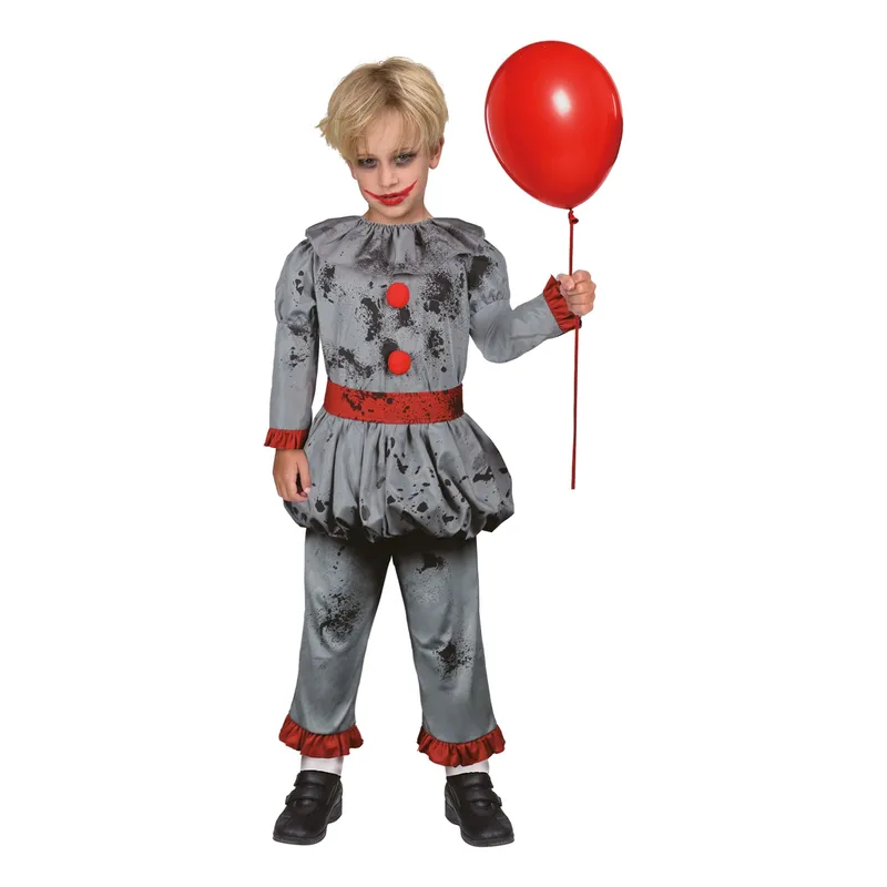 Läskig Clown Barn Maskeraddräkt - Small