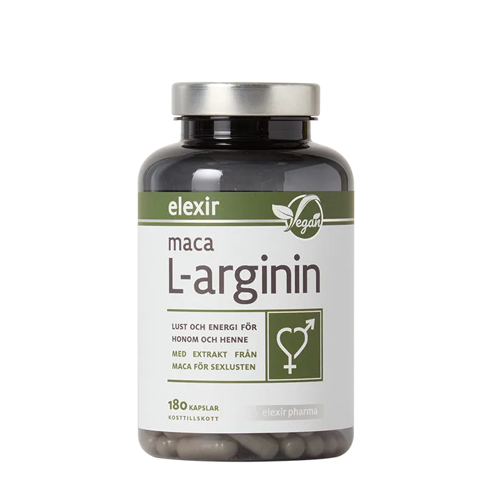 Elexir Pharma Maca med L-arginin 180 kapslar