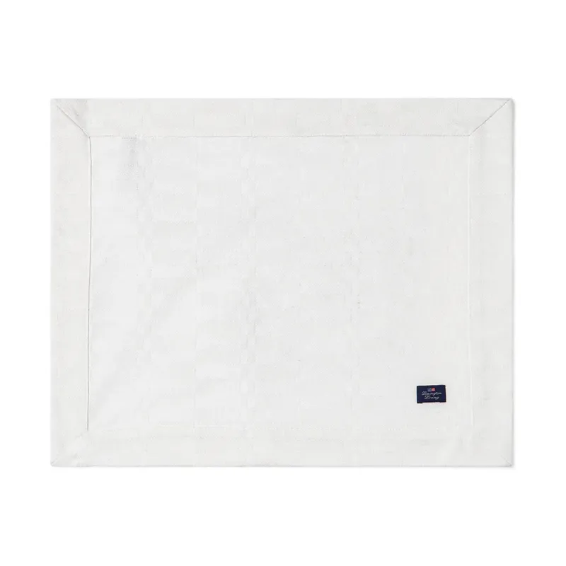 Lexington White jacquard cotton bordstablett 40×50 cm Vit