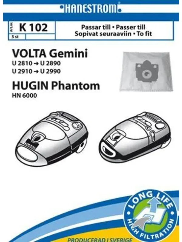 hanestroem Vacuum Cleaner Bags K102 - 5 pcs