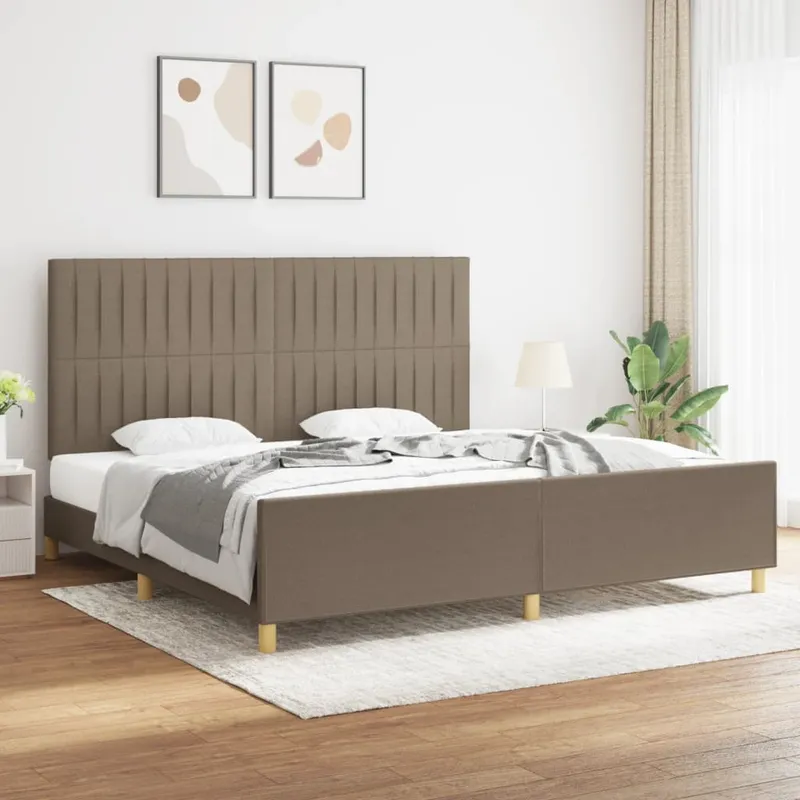 vidaXL Sängram utan madrass taupe 200×200 cm tyg (#7499)