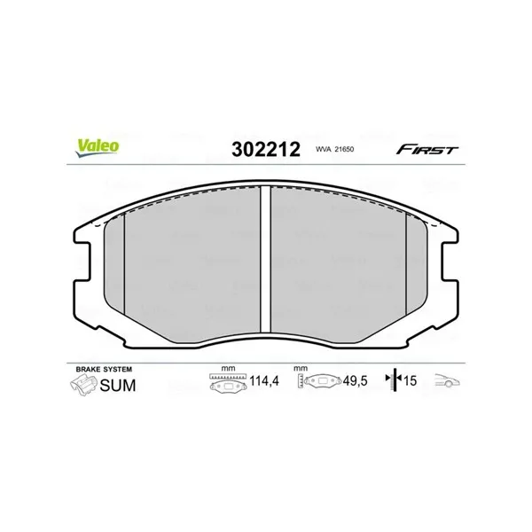 VALEO 302212 Bromsbelägg