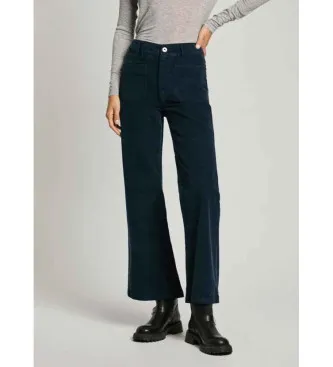 Pepe Jeans för kvinnor. PL211776 Manchesterbyxor med vid passform Celia navy (S), Casual, Bomull, Marino