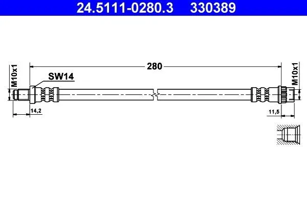 ATE 24.5111-0280.3 Bromsslang