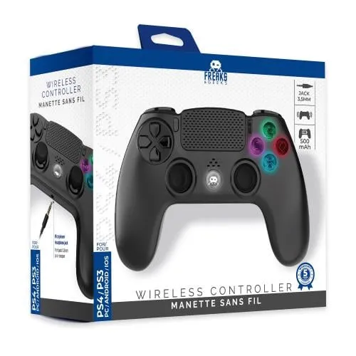 Trade Invaders Trådlös handkontroll för PS4 med 3,5 mm jack – LED – Svart