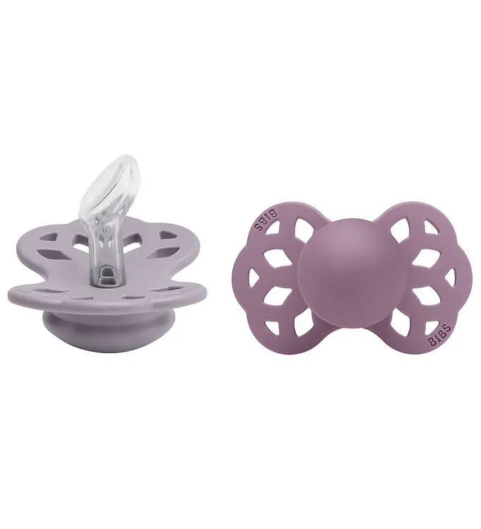 BIBS Infinity Napp 2-pack Silikon Stl 1 Anatomisk, Fossil Grey/Mauve