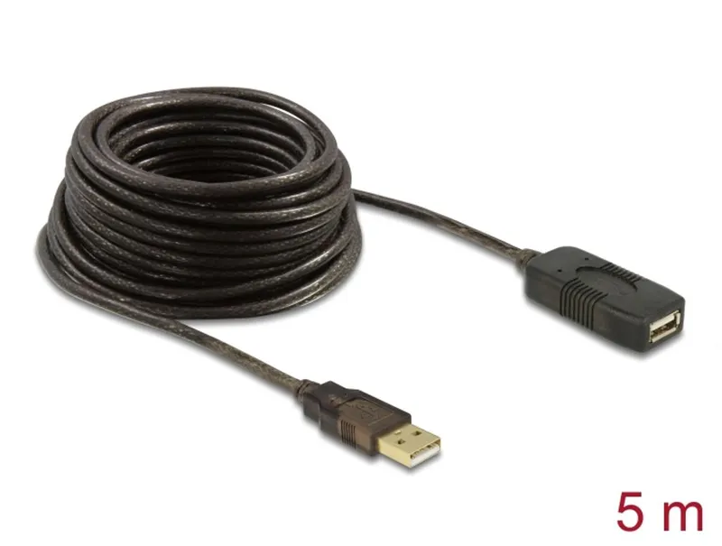 Delock USB 2.0-förlängningskabel, aktiv 5m