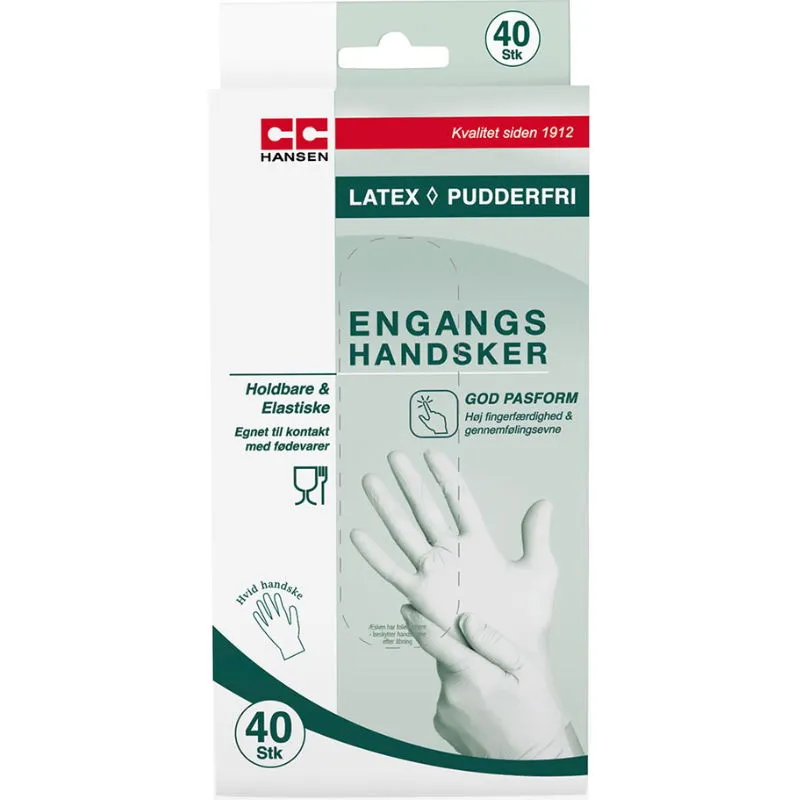 Engångshandskar Latex 40 st. CC Hansen
