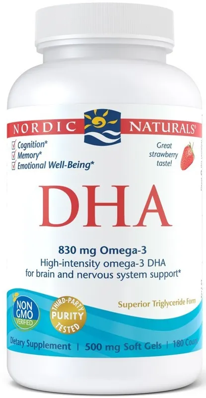 DHA, 830 mg Jordgubb - 180 mjuka kapslar