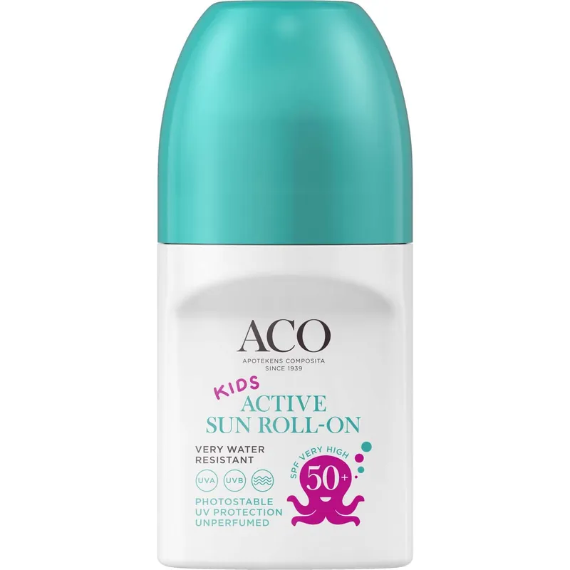 ACO Sun Kids Active Roll-on SPF50+ Parfymfri 50 ml