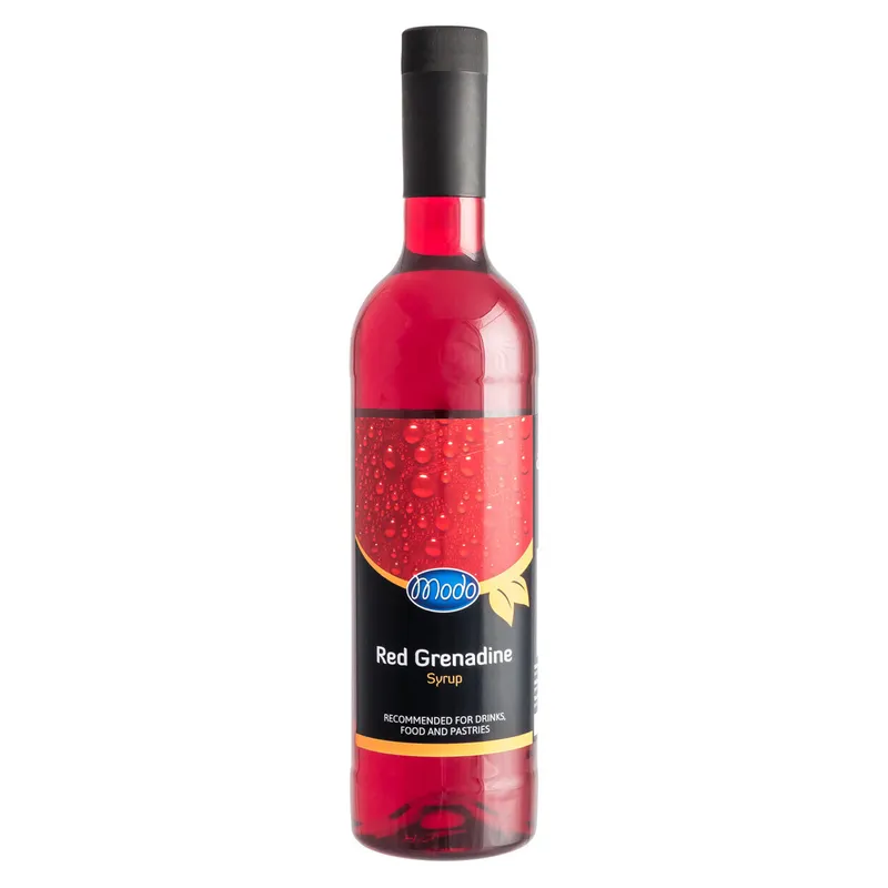Röd grenadinesyrup Modo 75 cl PET-flaska