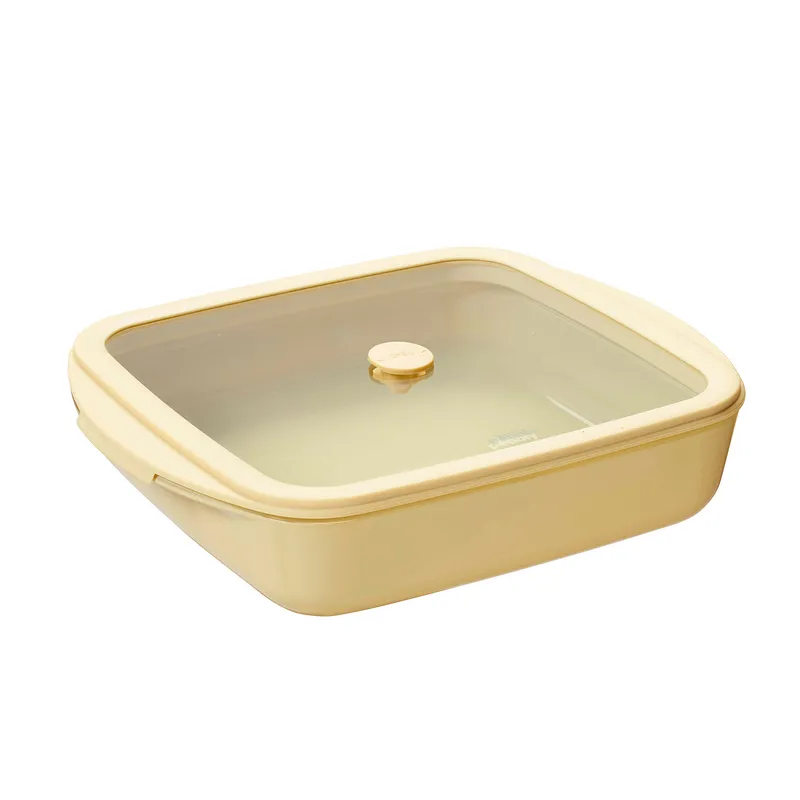 Pebbly Kvadratisk ugnssäker form 1,6 liter, egg shell
