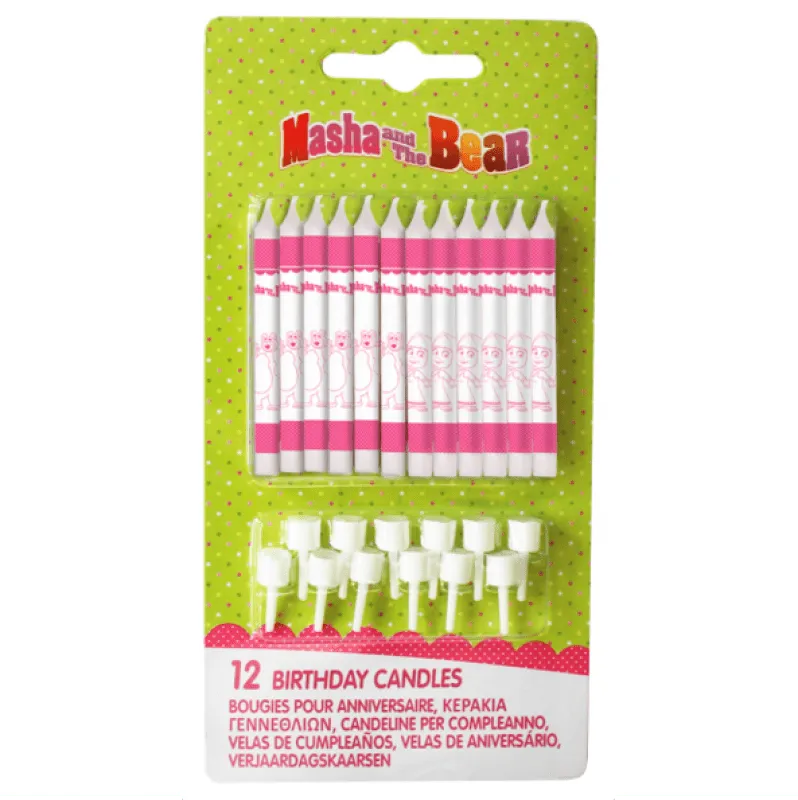 Tårtljus Masha och björnen 12-pack