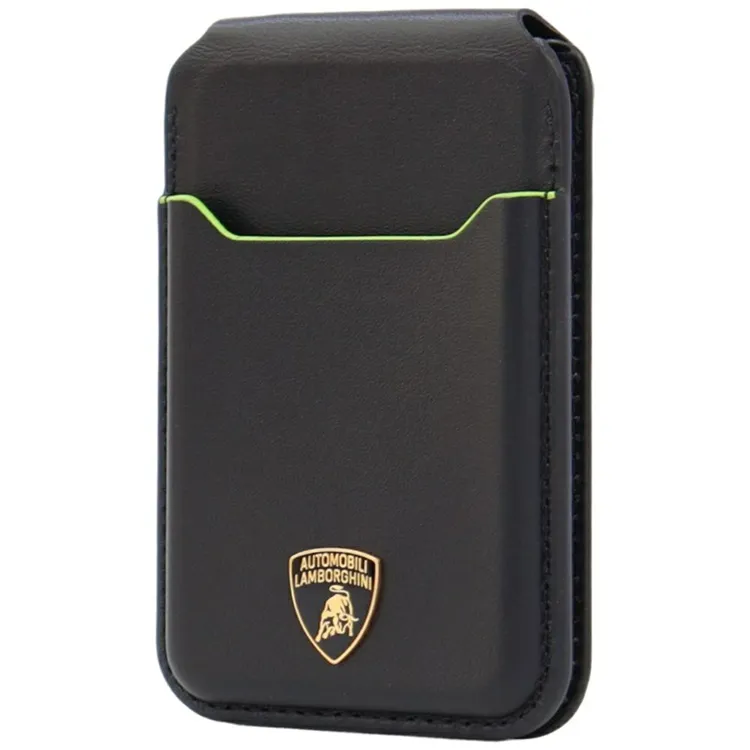 Lamborghini MagSafe Korthållare D1 Magnetisk Äkta Läder - Grön
