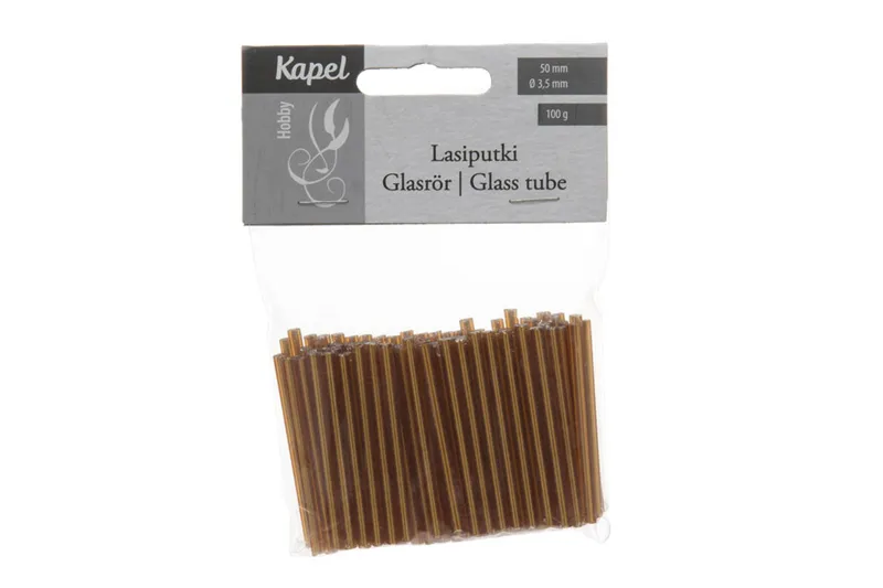 Hobby – Glaspärla Guld Rör – 50×3,5mm