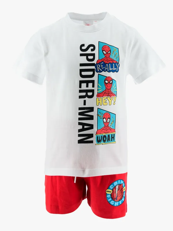 Marvel Spider-Man T-shirt & Shorts Set, Vit, 116-122
