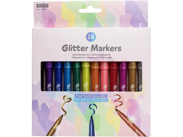 Glitterpennor 12-p, Sense
