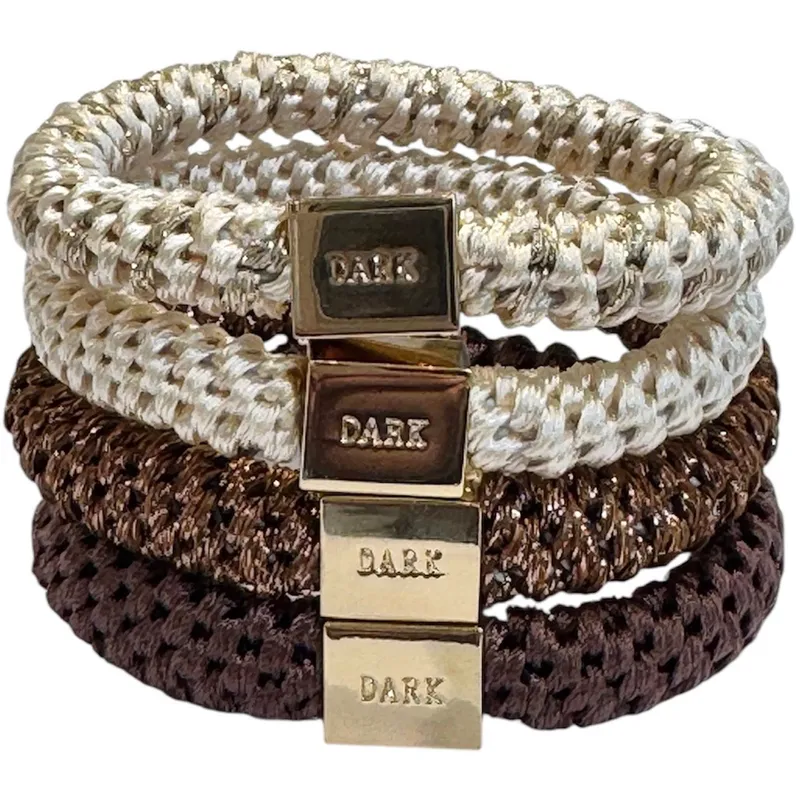 Dark Fat Hair Ties Combo Cognac Mix – 4 pcs