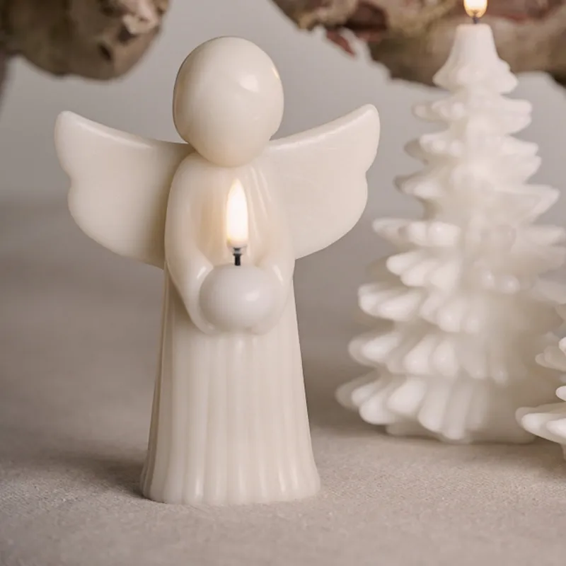ANGEL LED-ljus, krämfärgat, vax, höjd 16 cm - Uyuni Lighting - Vardagsrum - Annat - Med en ljuskälla