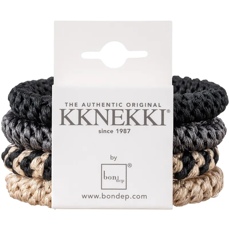 Kknekki Hårsnoddar – 4-pack – Svart/Beige/Grå