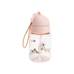 Done by Deer Vattenflaska m. Sugrör - Tiny Farm - 280ml - Powder